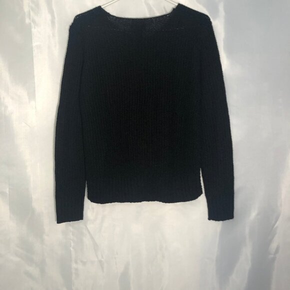 POOF New York V-Neck Tie Front Black Sweater Size M - Picture 7 of 12